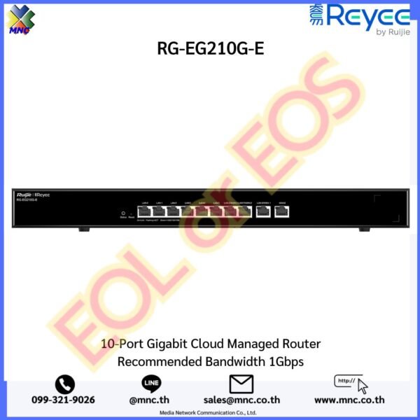 RG-EG210G-E 10-Port Gigabit Cloud Managed Router Recommended Bandwidth 1Gbps