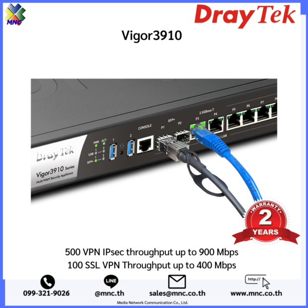 Vigor3910, DrayTek 10G High-Performance Load-Balancing VPN Concentrator - Image 2