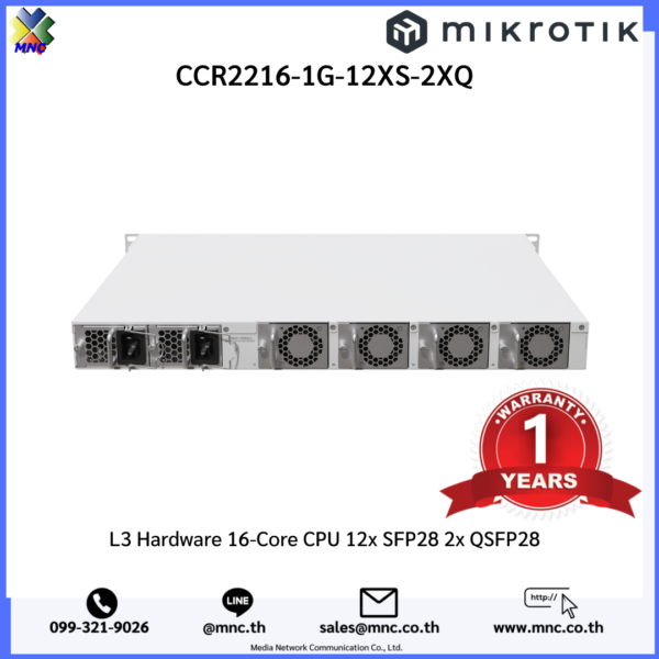 CCR2216-1G-12XS-2XQ, L3 Hardware 16-Core CPU 12x SFP28 2x QSFP28 - Image 4