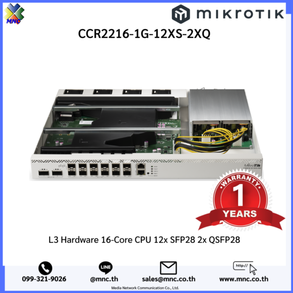 CCR2216-1G-12XS-2XQ, L3 Hardware 16-Core CPU 12x SFP28 2x QSFP28 - Image 3