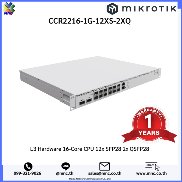 CCR2216-1G-12XS-2XQ, L3 Hardware 16-Core CPU 12x SFP28 2x QSFP28 - Image 2