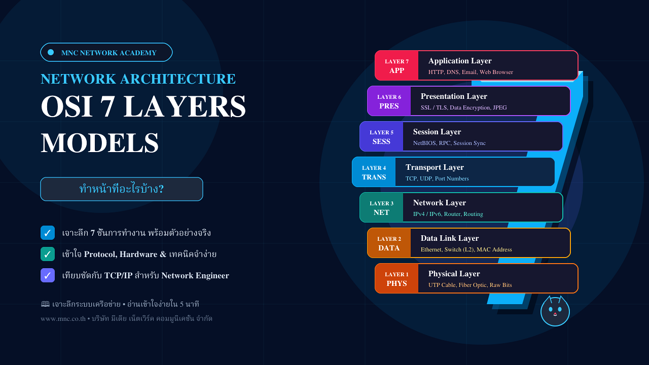OSI 7 Layers Model 7 ชั้นของระบบเครือข่าย — MNC Co., Ltd.