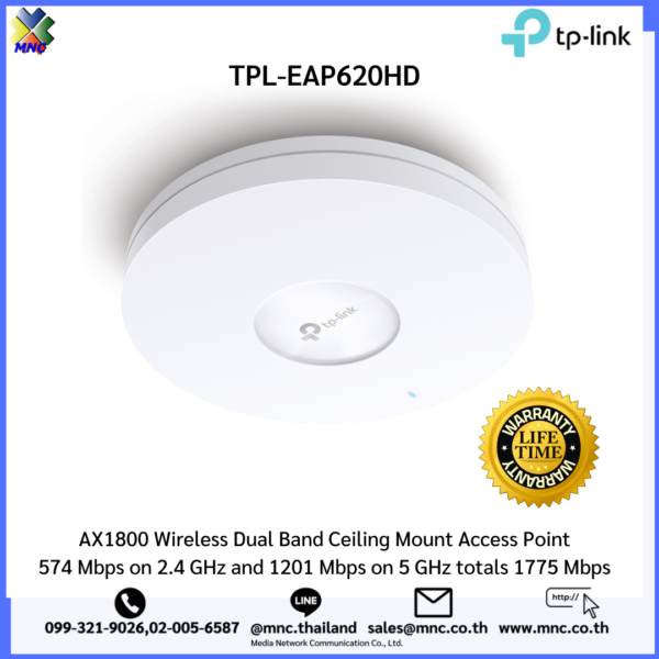 EAP620 HD, TP-LINK AX1800 Wireless Dual Band Ceiling Mount Access Point - Image 2
