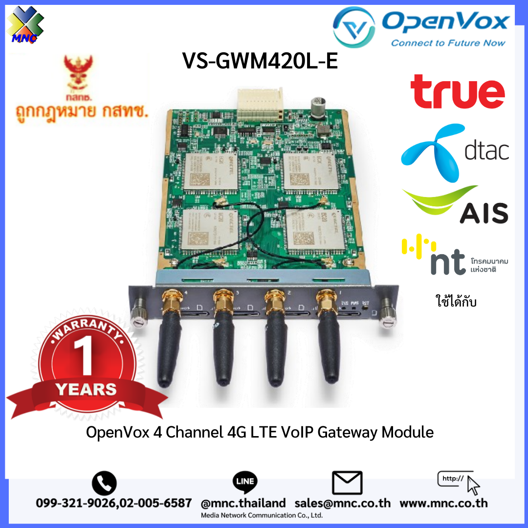 VSGWM420LE, OpenVox 2G/3G/4G GSM/WCDMA/LTE VoIP Mobile Gateway Module 4 Channels » MNC Co., Ltd.
