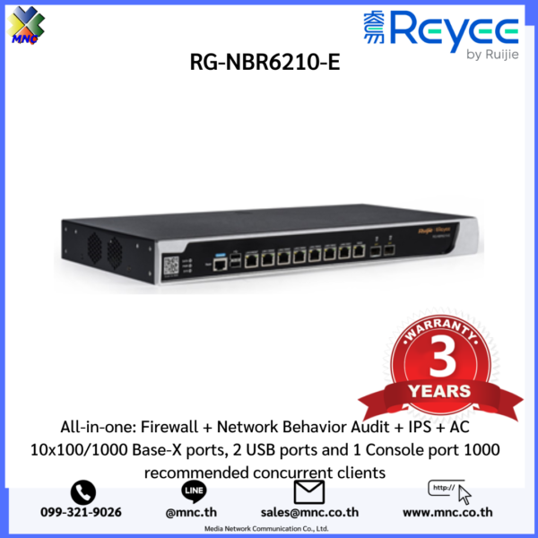 RG-NBR6210-E, Reyee High-performance Cloud Managed Security Router 1000 clients - Image 3