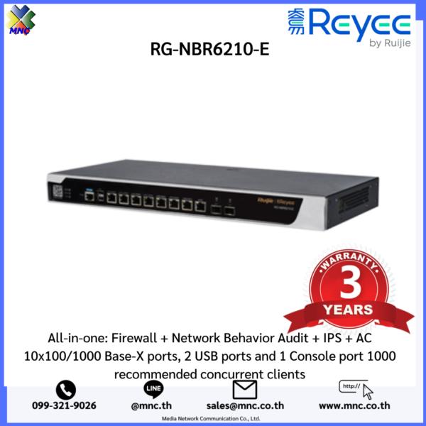 RG-NBR6210-E, Reyee High-performance Cloud Managed Security Router 1000 clients - Image 2