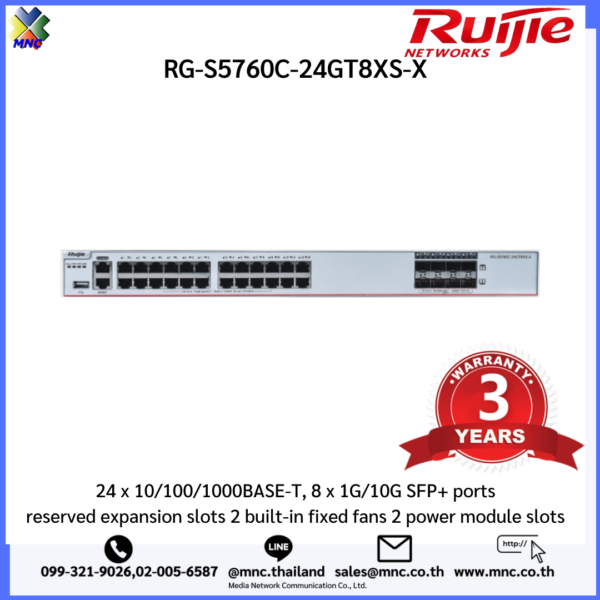RGS5760C24GT8XSX, Ruijie Switch 24K Routing Tableand L3 Multicast