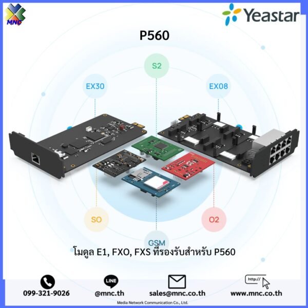 Yeastar รุ่น P560 IP-PBX รองรับผู้ใช้งานไม่เกิน 200 Users