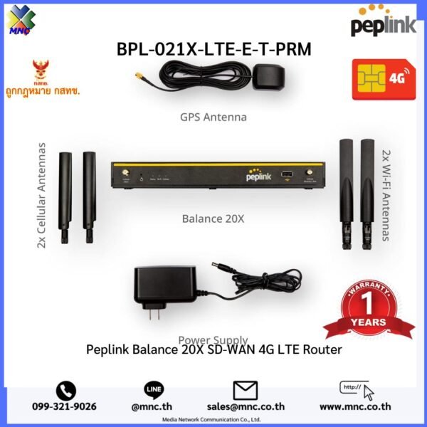 BPL-021X-LTE-E-T-PRM Peplink Balance 20X 4G LTE Router