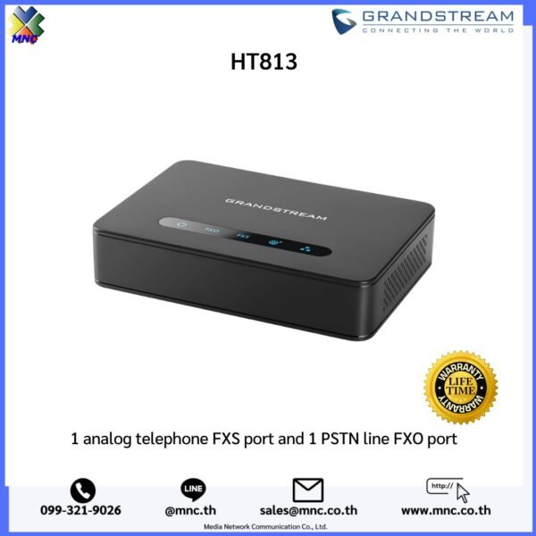 HT813, Grandstream 1FXO,1FXS, WAN & LAN 10/100/1000Mb - Image 2