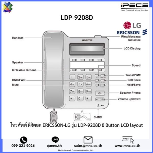 iPECS ERICSSON LG โทรศัพท์บ้าน สำนักงาน แบบดิจิตอล โชว์เบอร์