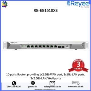 RG-EG1510XS 10-ports Router, providing 1x2.5Gb WAN port, 3x1Gb LAN ports, 3x2.5Gb LAN/WAN ports