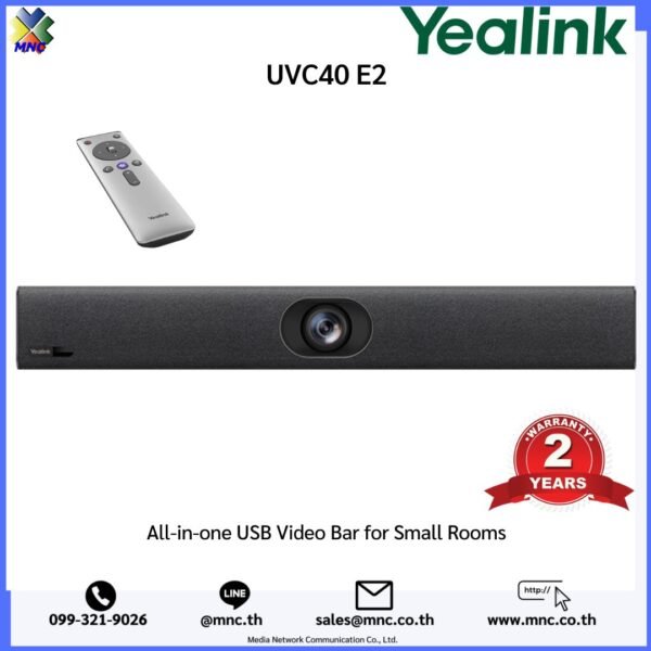 Yealink UVC40-E2 All-in-one USB Video Bar for Conferrence in Small Rooms