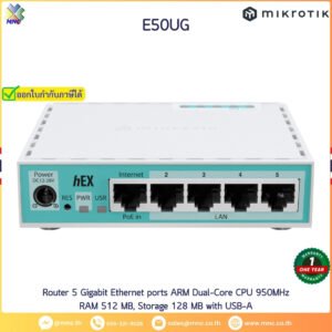 Router 5 Gigabit Ethernet ports ARM Dual-Core CPU 950MHz RAM 512 MB, Storage 128 MB with USB-A