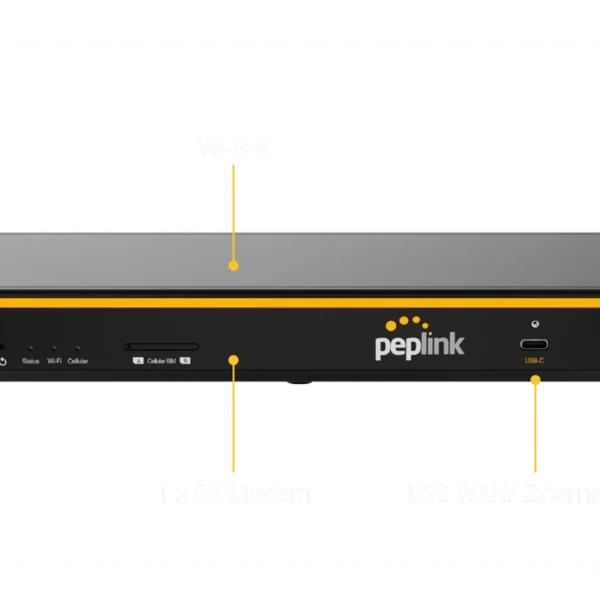 Peplink B One 5G dual-WAN 5G cellular router front view