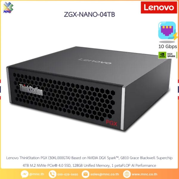 30KL000GTA, Lenovo ThinkStation PGX AI Workstation NVIDIA GB10 128GB 4TB (DGX Spark)