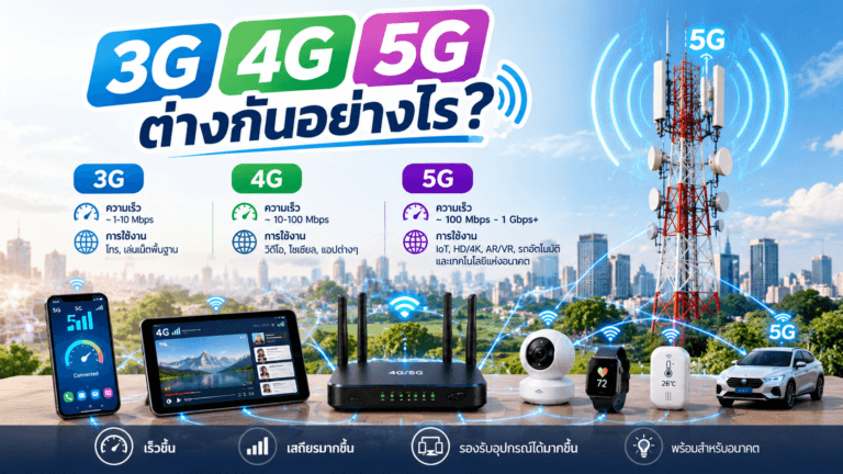 3G 4G 5G ต่างกันอย่างไร?
